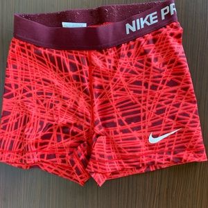 Red Nike Pro Spandex